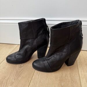 Rag & Bone, Booties, Heel, Black, Size 38.5 (US Size 8)